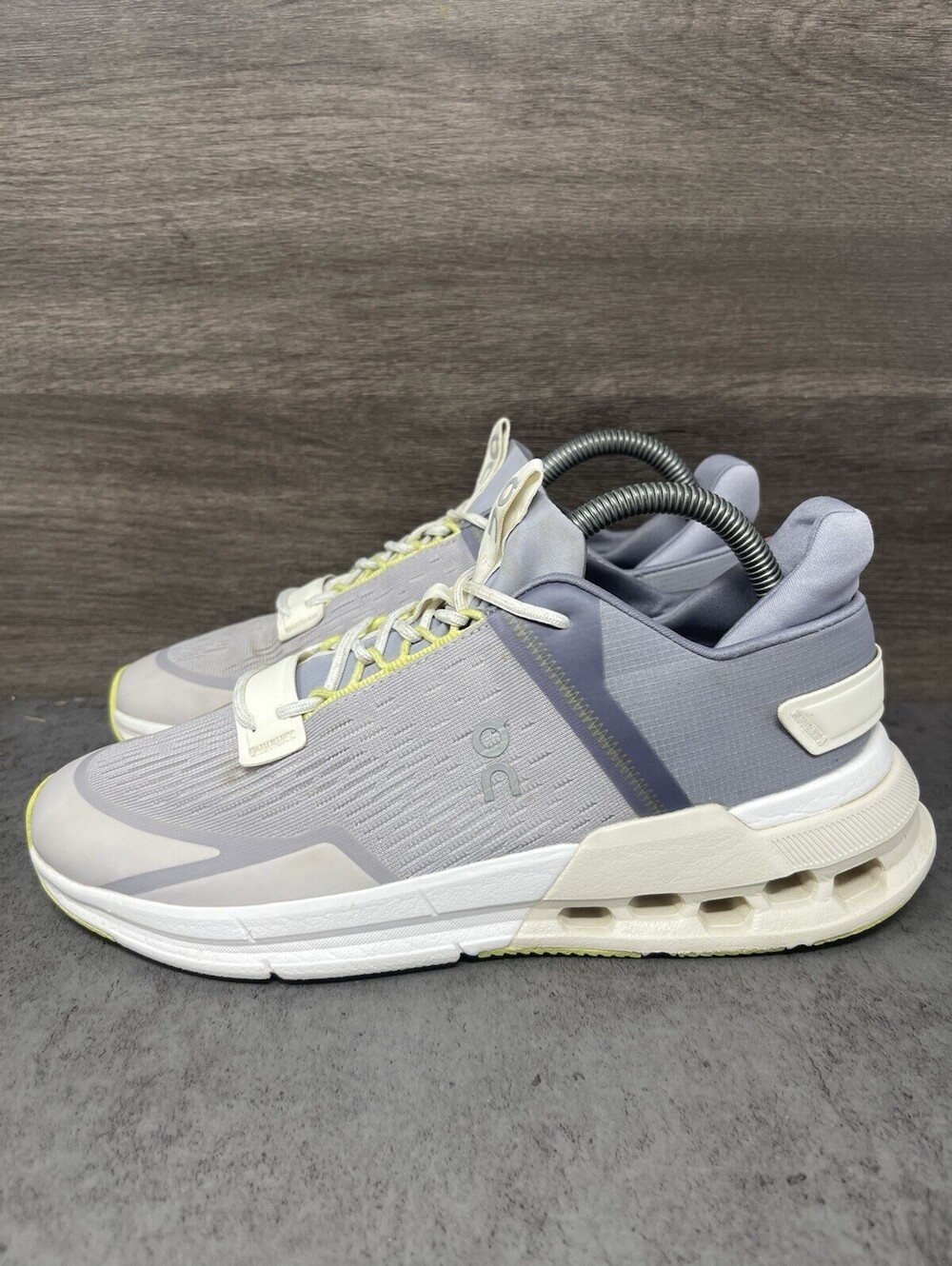 On Cloudnova Flux Womens Size 8 Fade Moon Grey CloudTec Speedboard Running Shoes